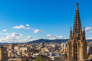 Barcelona city view from the roof